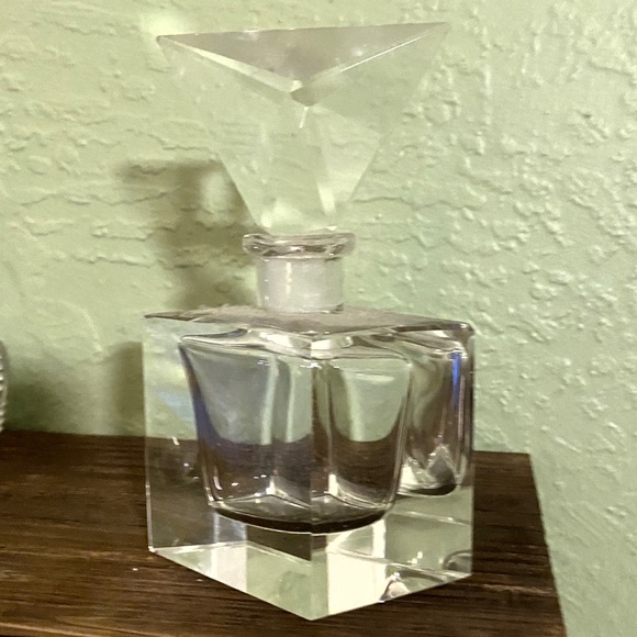 Vintage Other - Vintage Crystal Cube Glass Decanter Bottle Jar